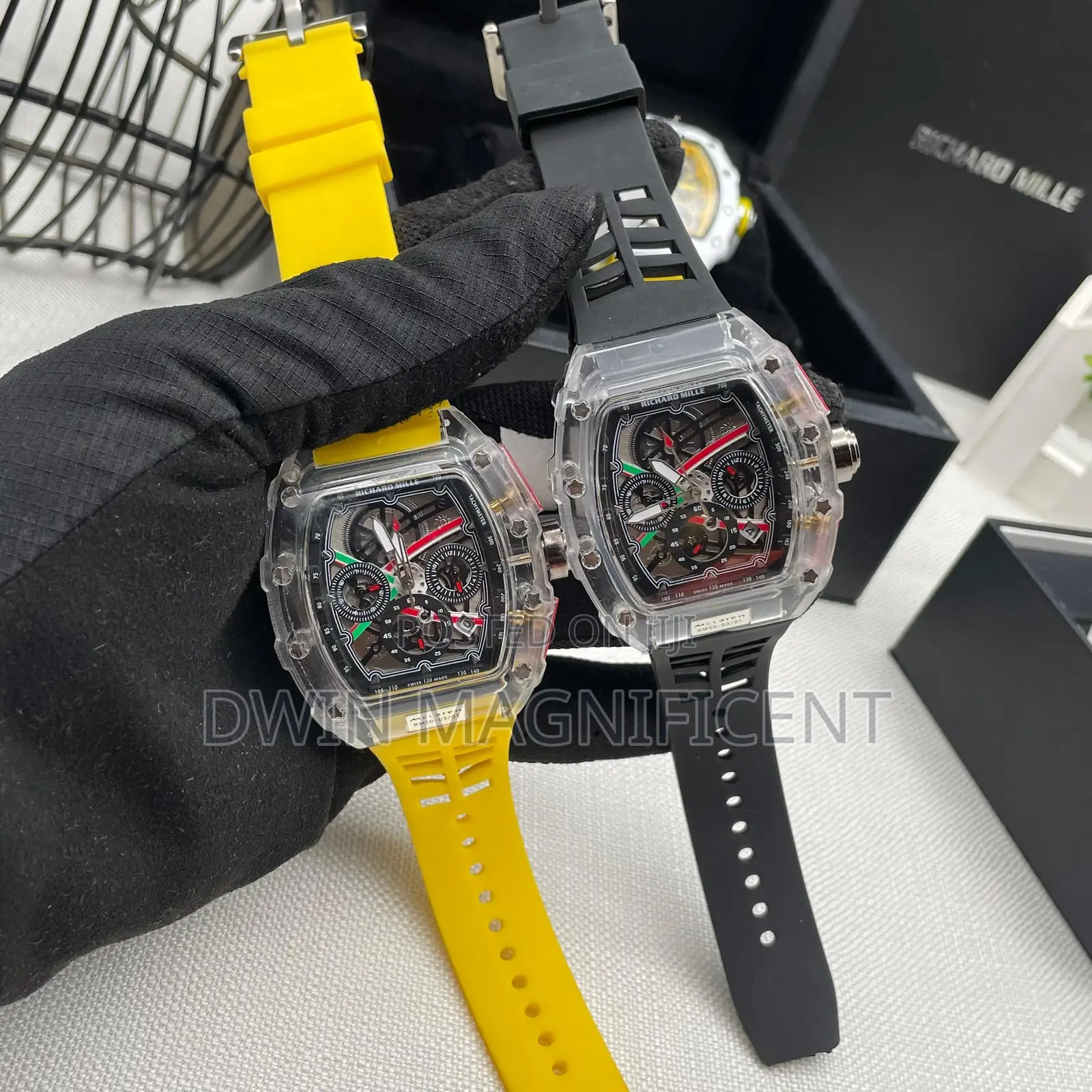 Men’S Transparent and Metallic Shell Watches