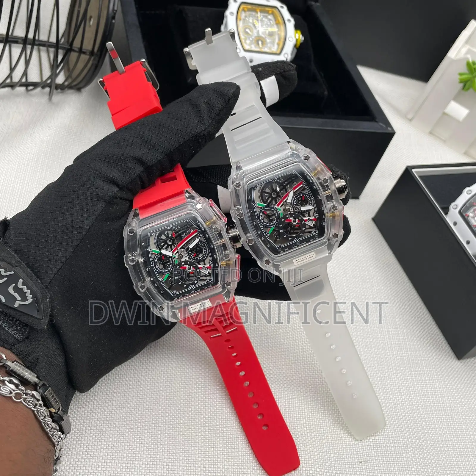 Men’S Transparent and Metallic Shell Watches