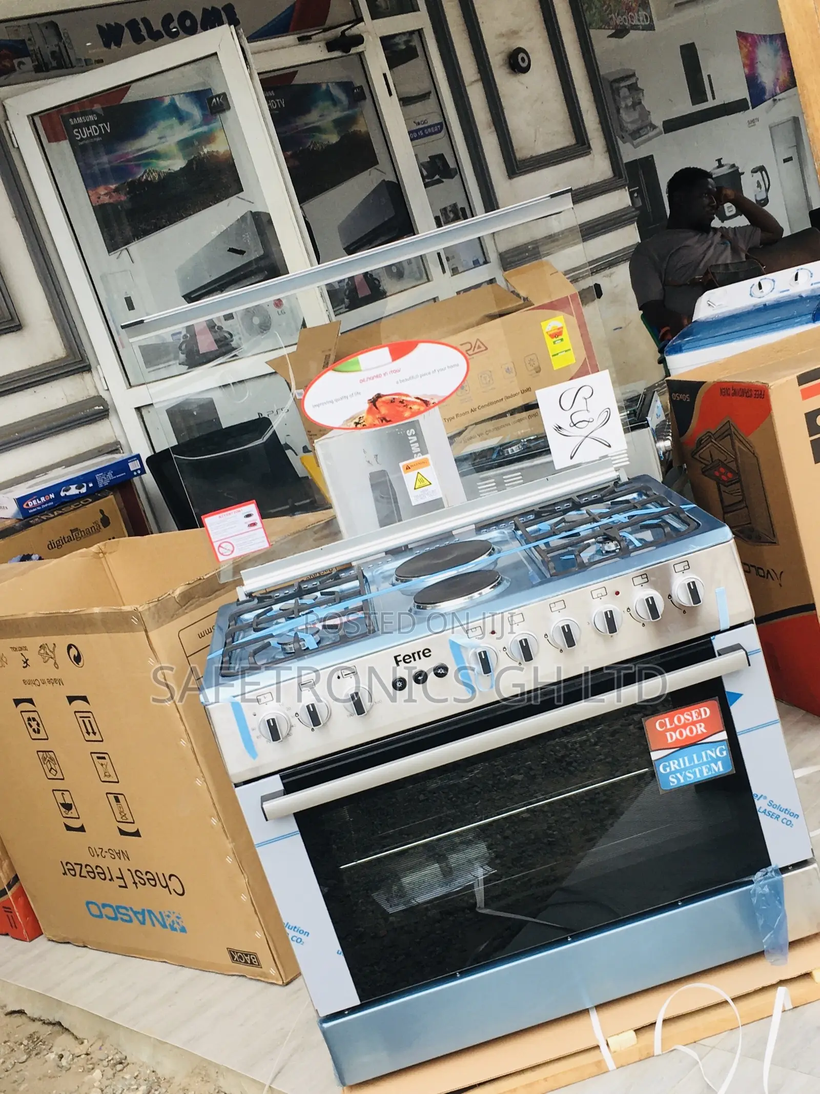Crystal 4 + 2 Gas N Electric Burner With Oven Ferre 60x90