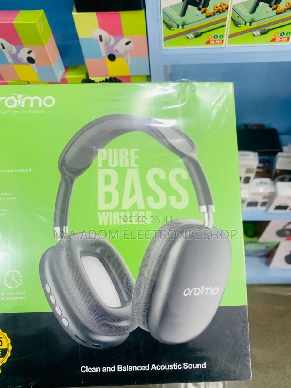 Quality Oraimo Pure Bass Wireless Bluetooth Headphone, Black