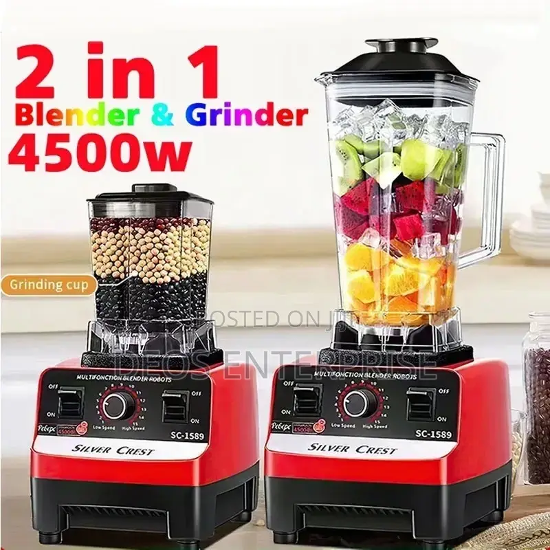 4500w Heavy Duty Silver Crest 2 in 1 Blender