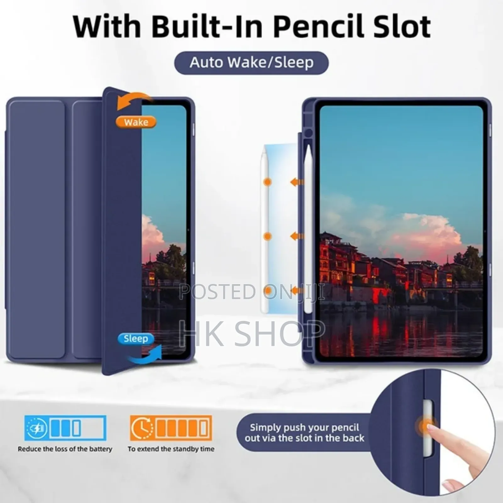 Slim Smart Case for Samsung Galaxy Tab A7 With Pen Holder