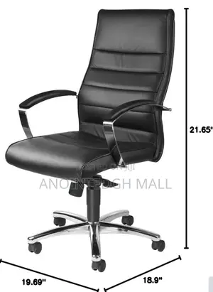 High Quality Leather Cushion Office Chair - Black