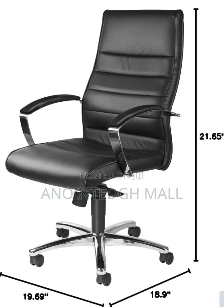High Quality Leather Cushion Office Chair - Black