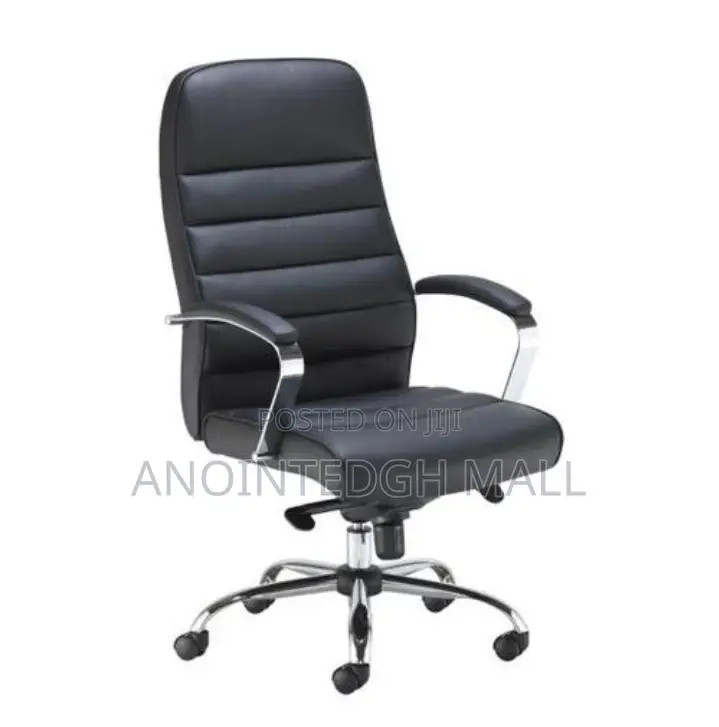 High Quality Leather Cushion Office Chair - Black