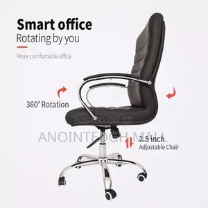 High Quality Leather Cushion Office Chair - Black