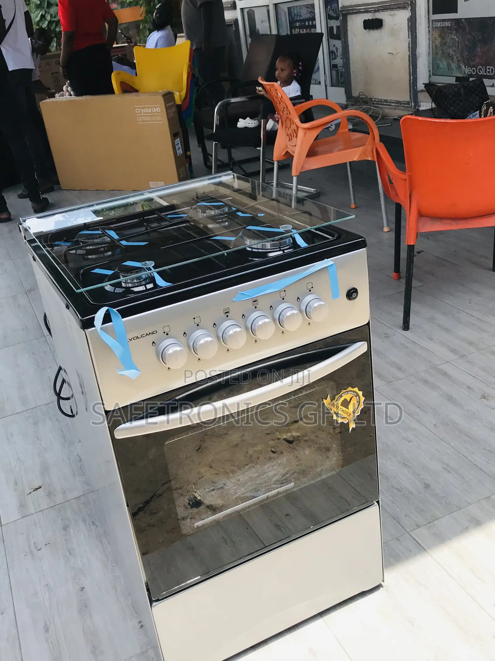 Grab Volcano 50+50 4 Gas Cooker With Oven (Gray)