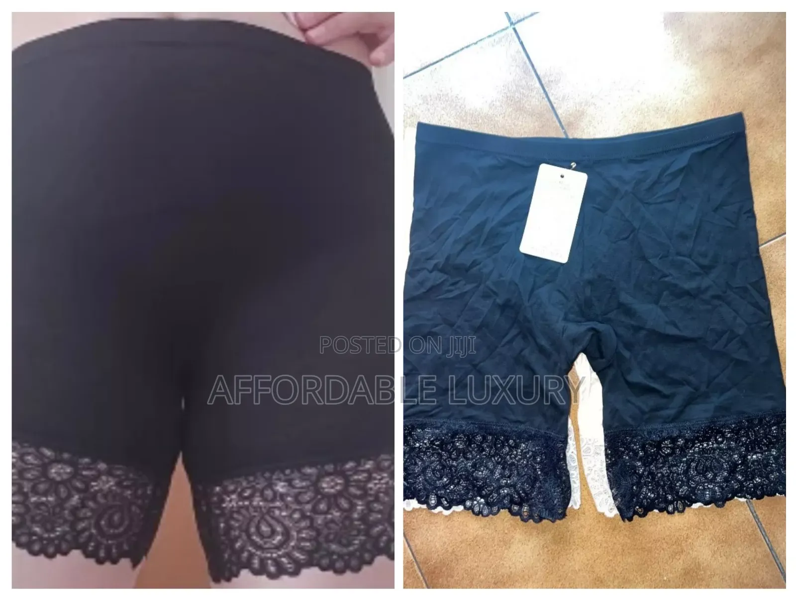 Antiexposure Plus Size Soft Lace Flower Pattern Panty Shorts