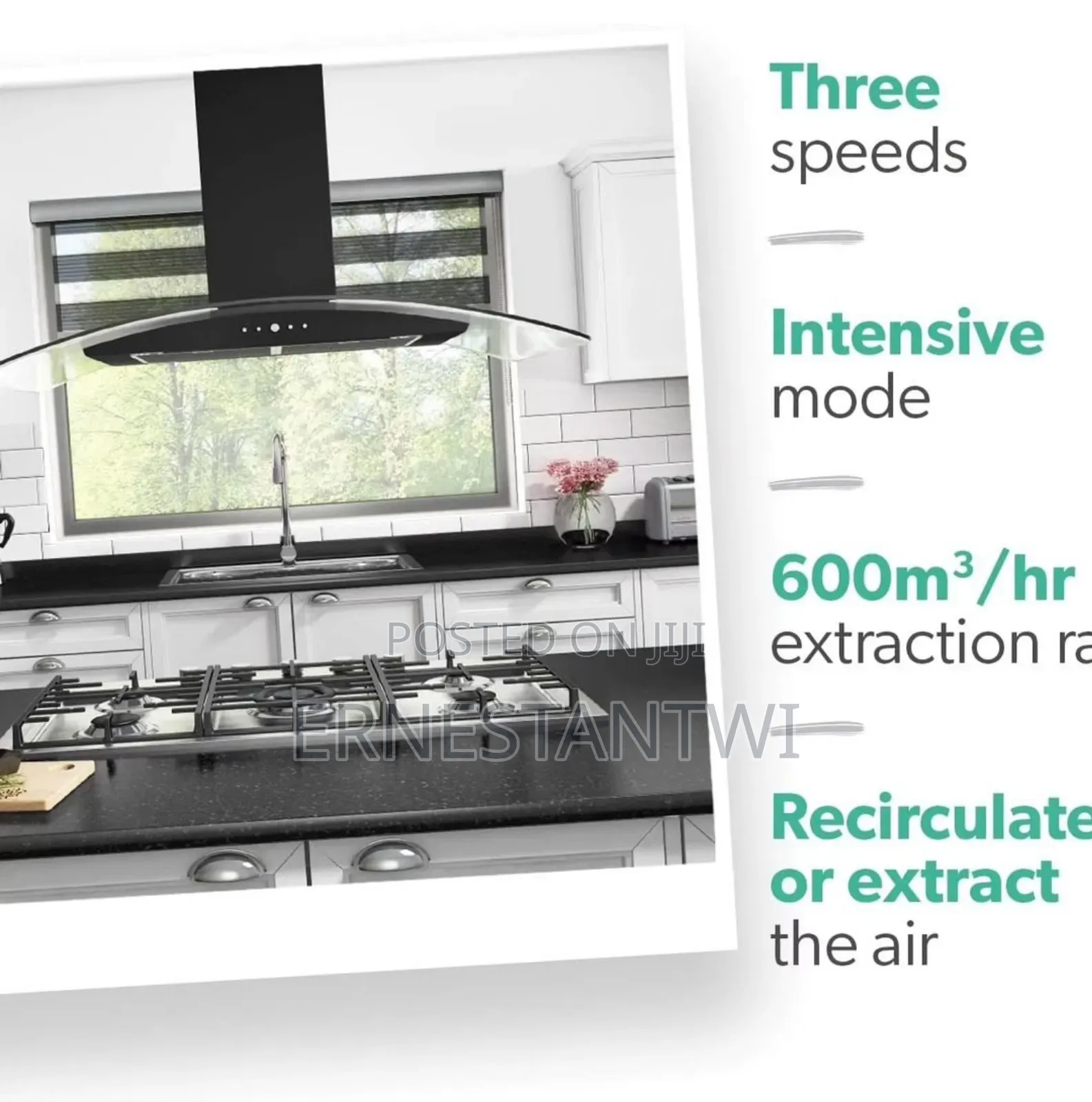 90cm Island Hood Extractor From Electriq, UK