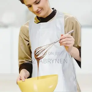 Disposable White Poly Aprons - 100 Pieces