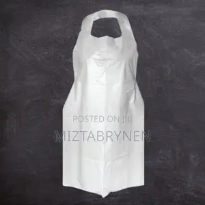 Disposable White Poly Aprons - 100 Pieces