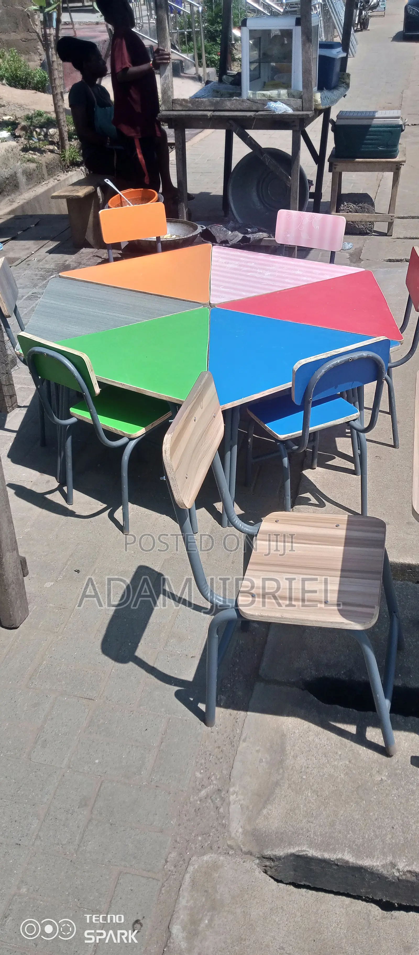 6 Sets Hexagon Student Chairs