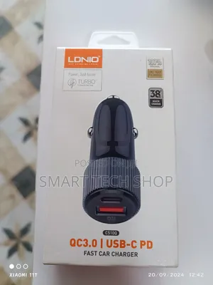 Ldnio 36 Watts Car Charger Type C and Usb Qc3.0 Quick Charge