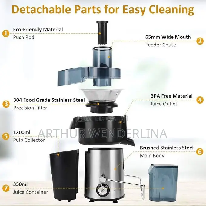 Sokany Stainless Steel Juice Extractor - 800W - Silver