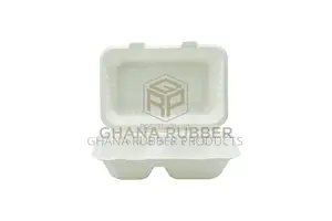 Bagasse 2-Section Clamshell Boxes 9" X 6" (200pcs)
