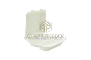 Bagasse 3-Section Clamshell Boxes 9" X 9" (200pcs)