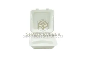Bagasse 3-Section Clamshell Boxes 9" X 9" (200pcs)
