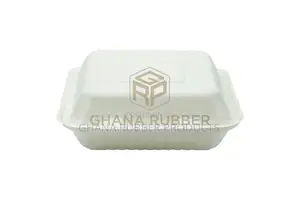 Bagasse 3-Section Clamshell Boxes 9" X 9" (200pcs)