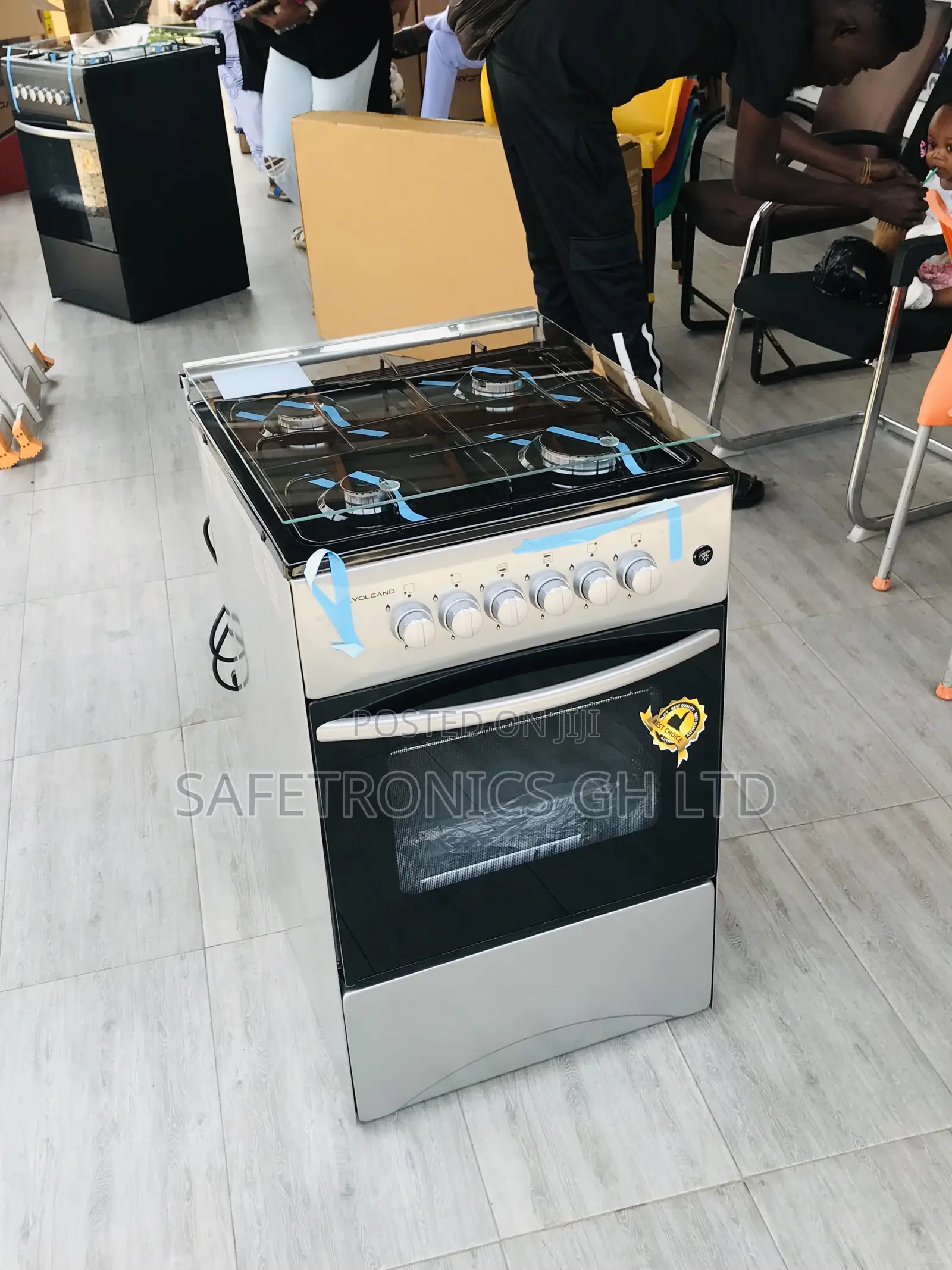 4 Burner Oven Volcano 50by50 Gray Gas