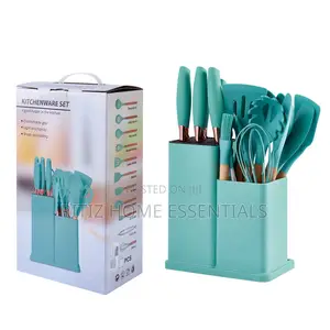 19 Pieces Silicon Laddle Set With Knives.