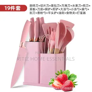 19 Pieces Silicon Laddle Set With Knives.