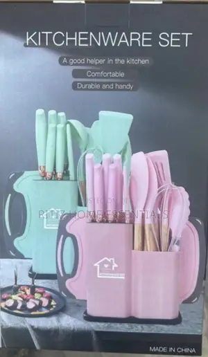 19 Pieces Silicon Laddle Set With Knives.