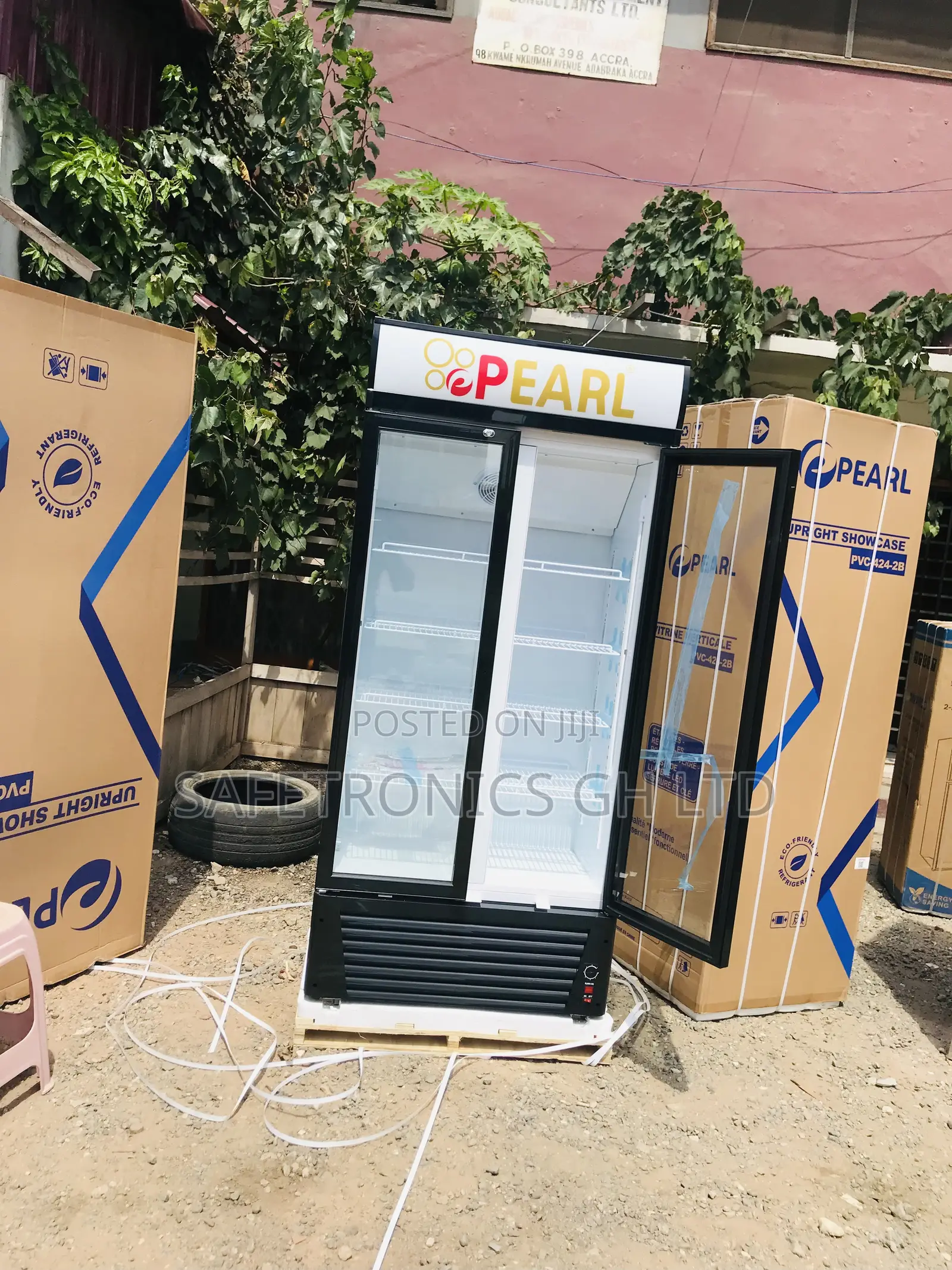 High Efficiency Pearl PVC-622 Glass Display 2 Doors Fridge