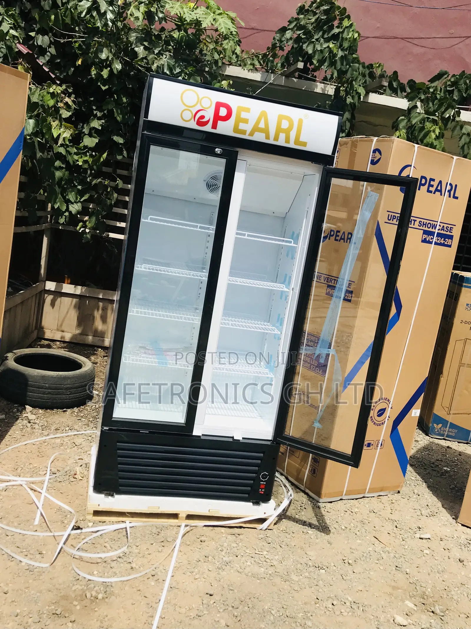 Authentic New Glass 2 Doors 500 Liter PVC-622 Pearl