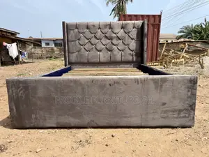 Fabric Grey Bed-frame Available For Delivery//Free Delivery