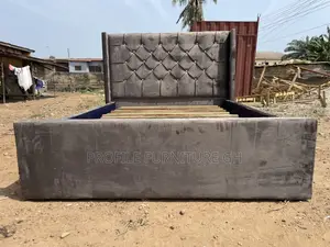 Fabric Grey Bed-frame Available For Delivery//Free Delivery