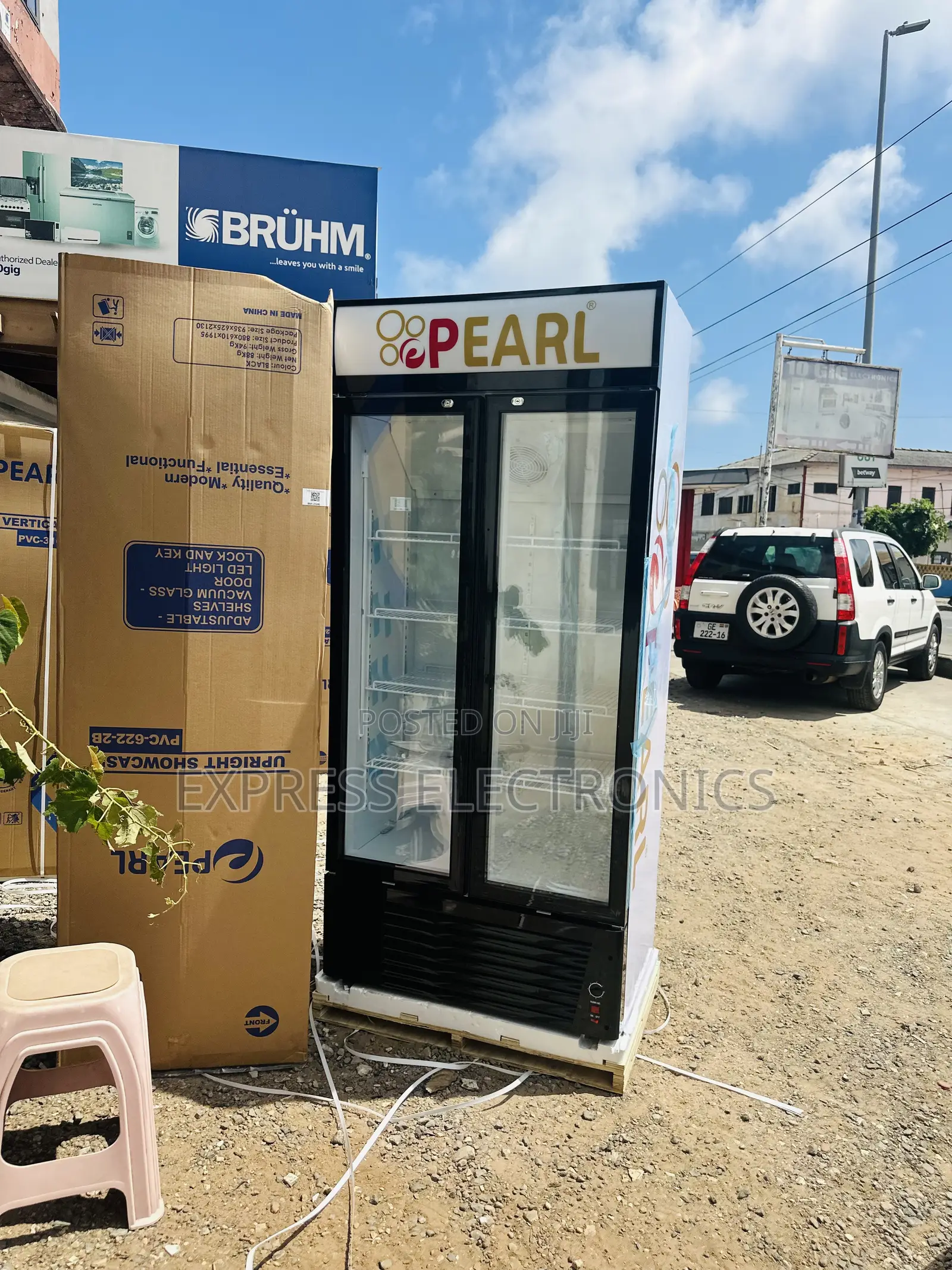 Unique Design Pearl PVC-622 500L Double Door Fridge Pearl