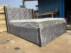 Gray Double Bedframe With Mattress//Freeeeee Delivery