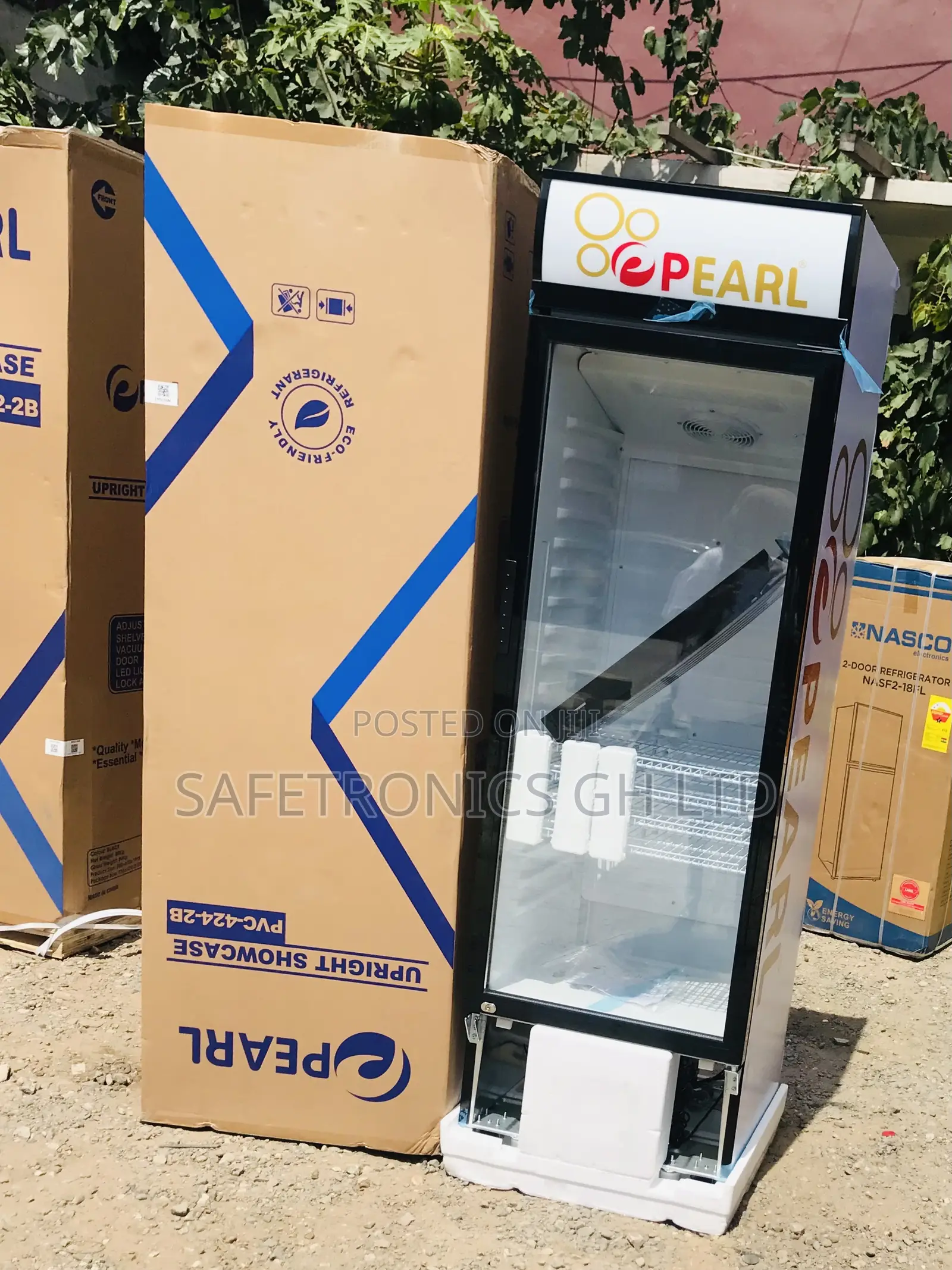New Original 238L Pearl PVC 316 1 Door Glass Fridge