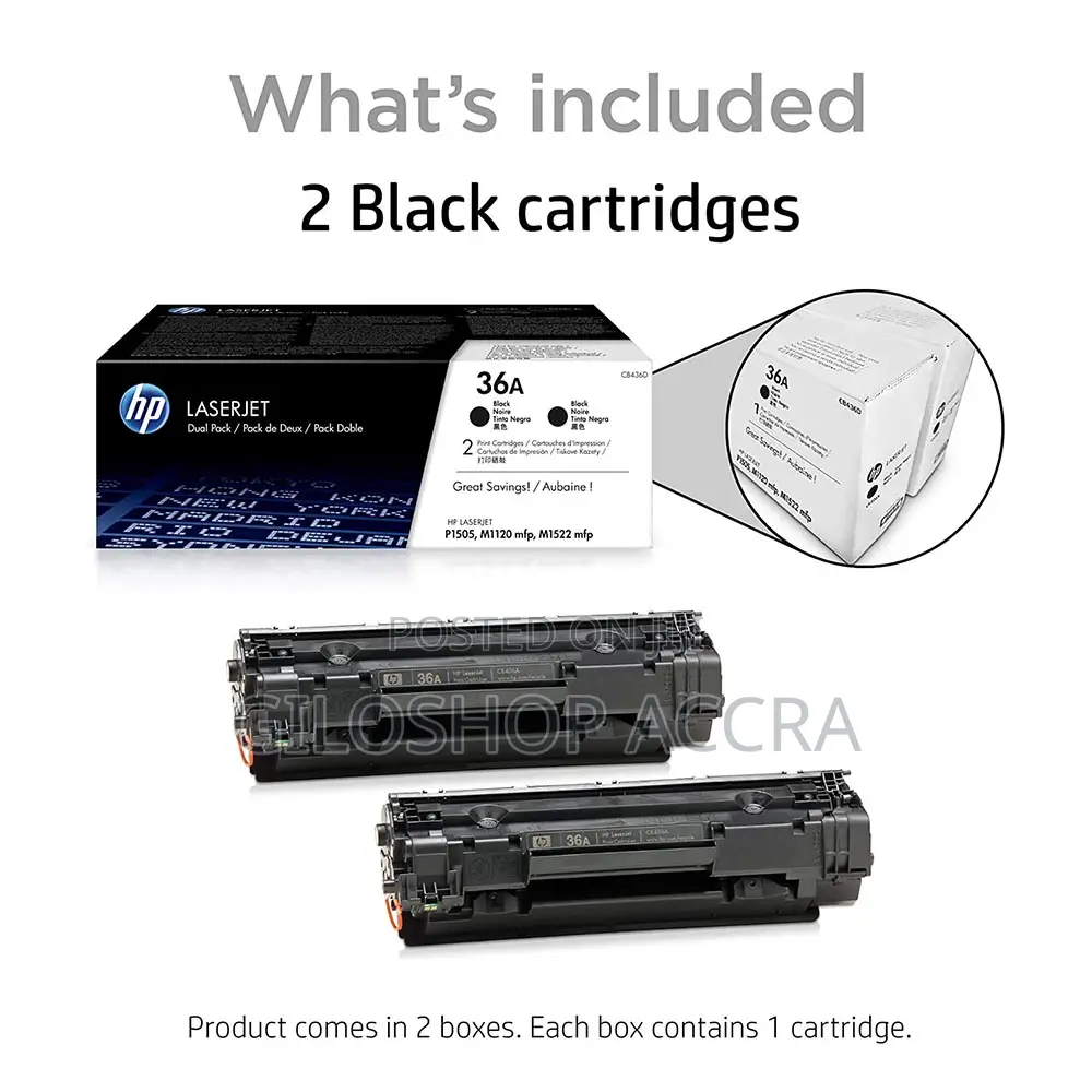 Hp 36a Cb436d Toner Cartridges Black