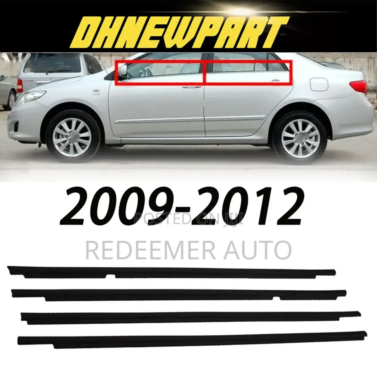 Door Moulding, Door Strip, Weather Strip Chrome Available