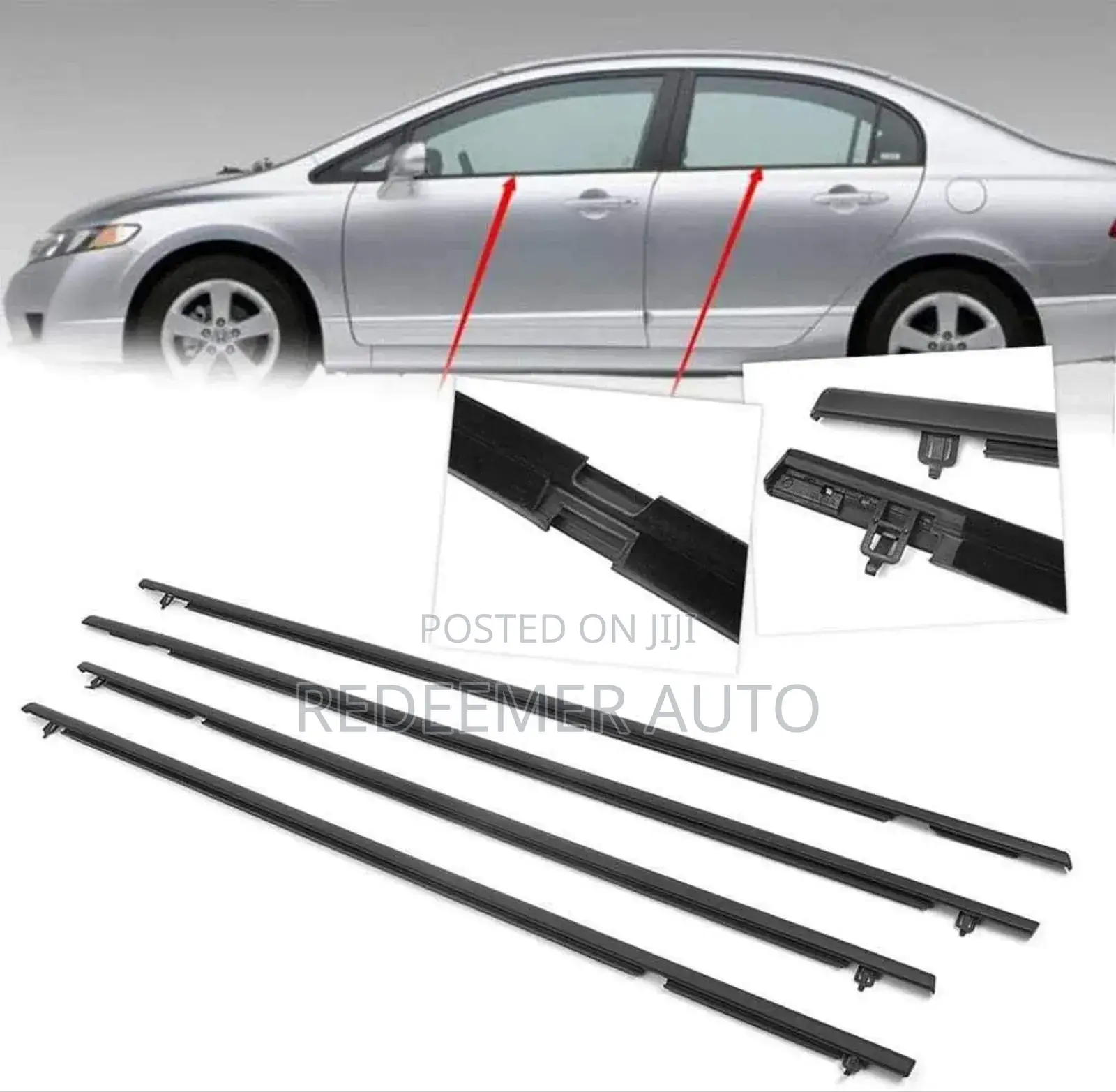 Door Moulding, Door Strip, Weather Strip Chrome Available