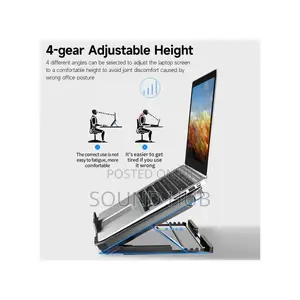 Laptop Stand With Cooling Fan Low Noise Adjustable Height