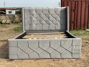 Neatly Made Fabric Double Bedframe .//Durable And Luxurious