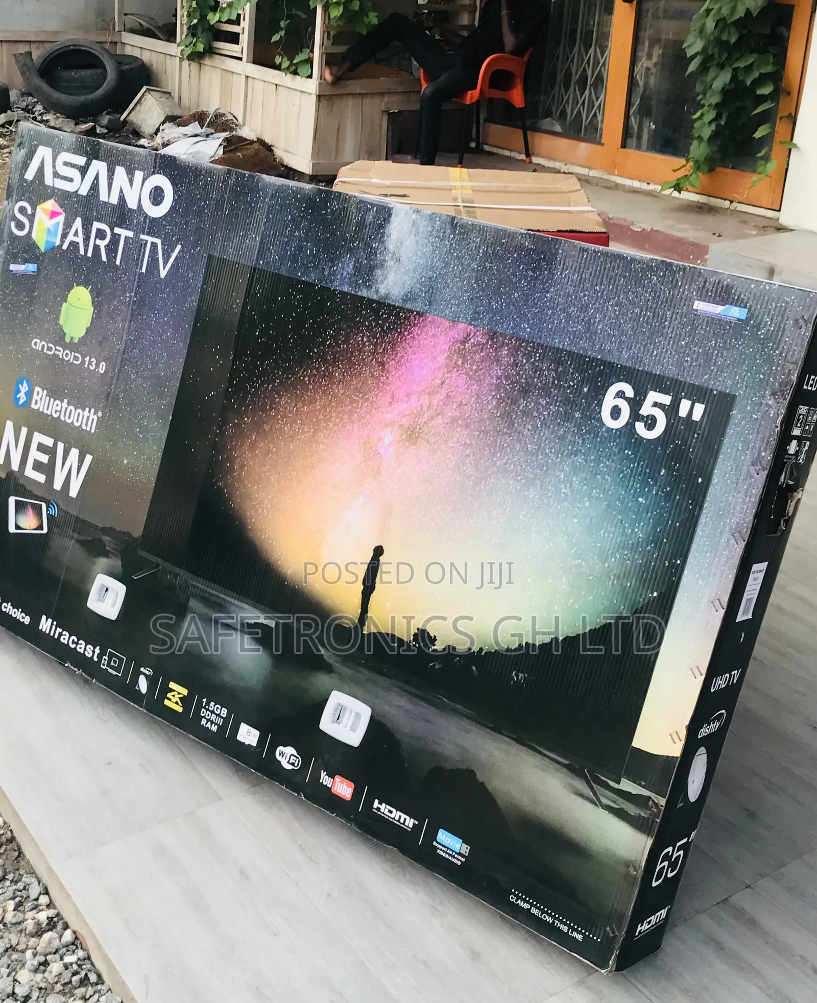 (Black) 65 Inch Smart Led UHD Asano Sleek Tv