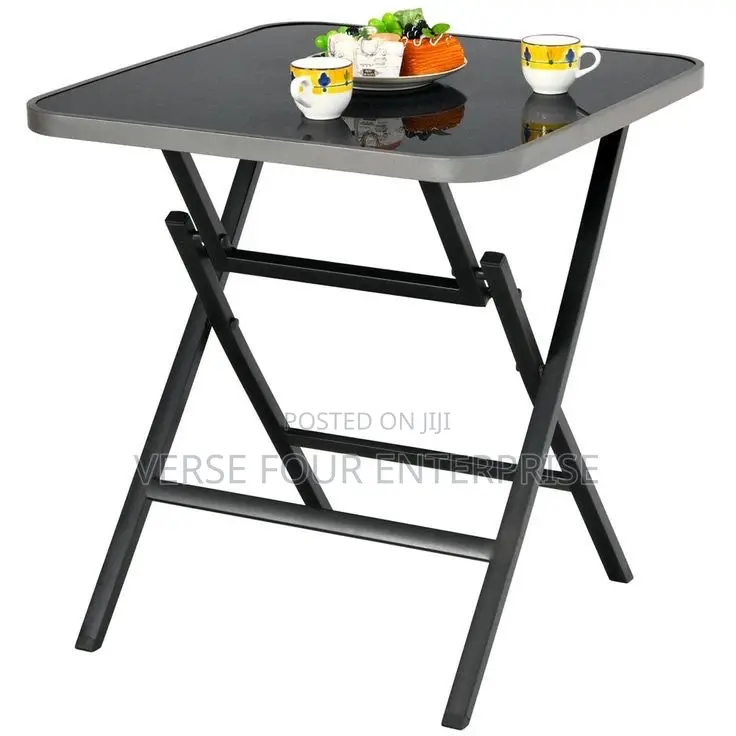 Foldable Glass Top Table