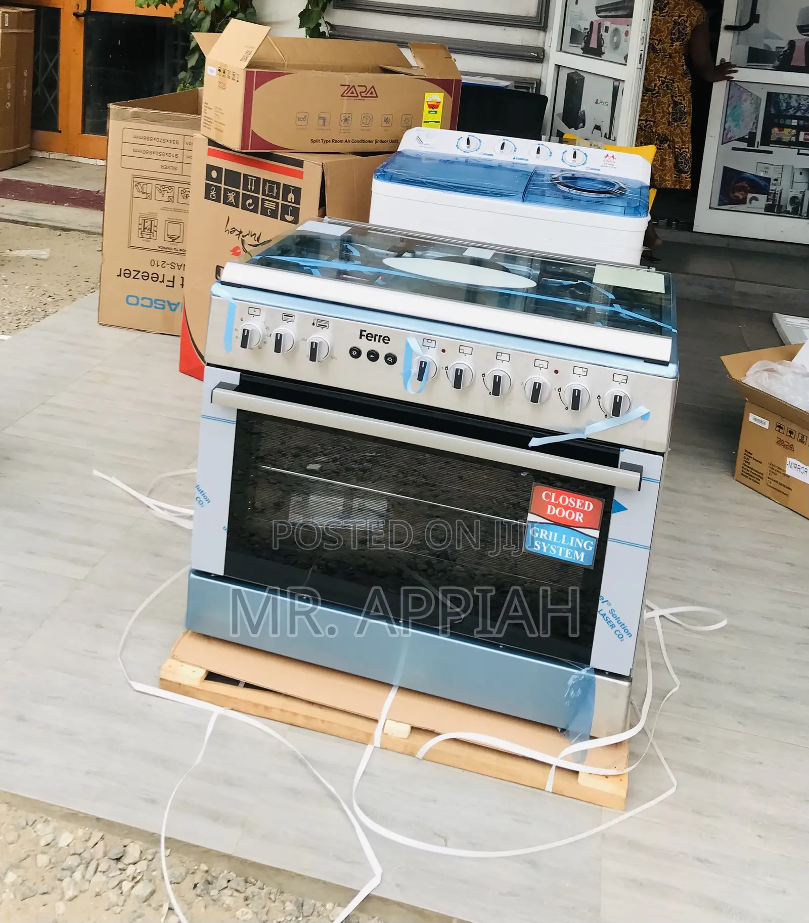 Order Authentic Ferre 5 Burner 60x90 Cm With Oven(Gray).