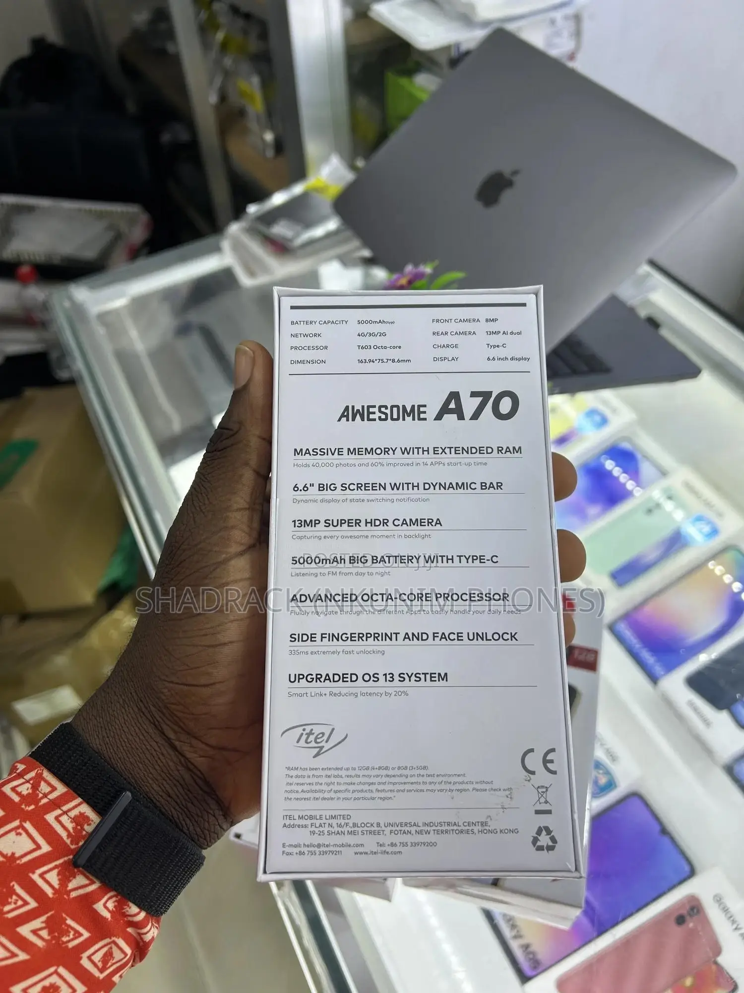 New Itel A70 128 GB Black