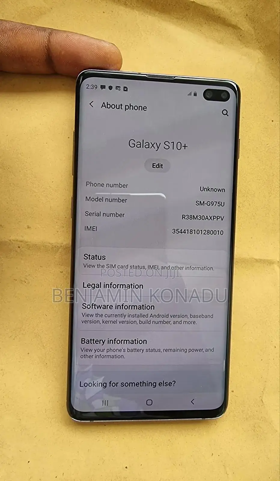 Samsung Galaxy S10 Plus 128 GB Black