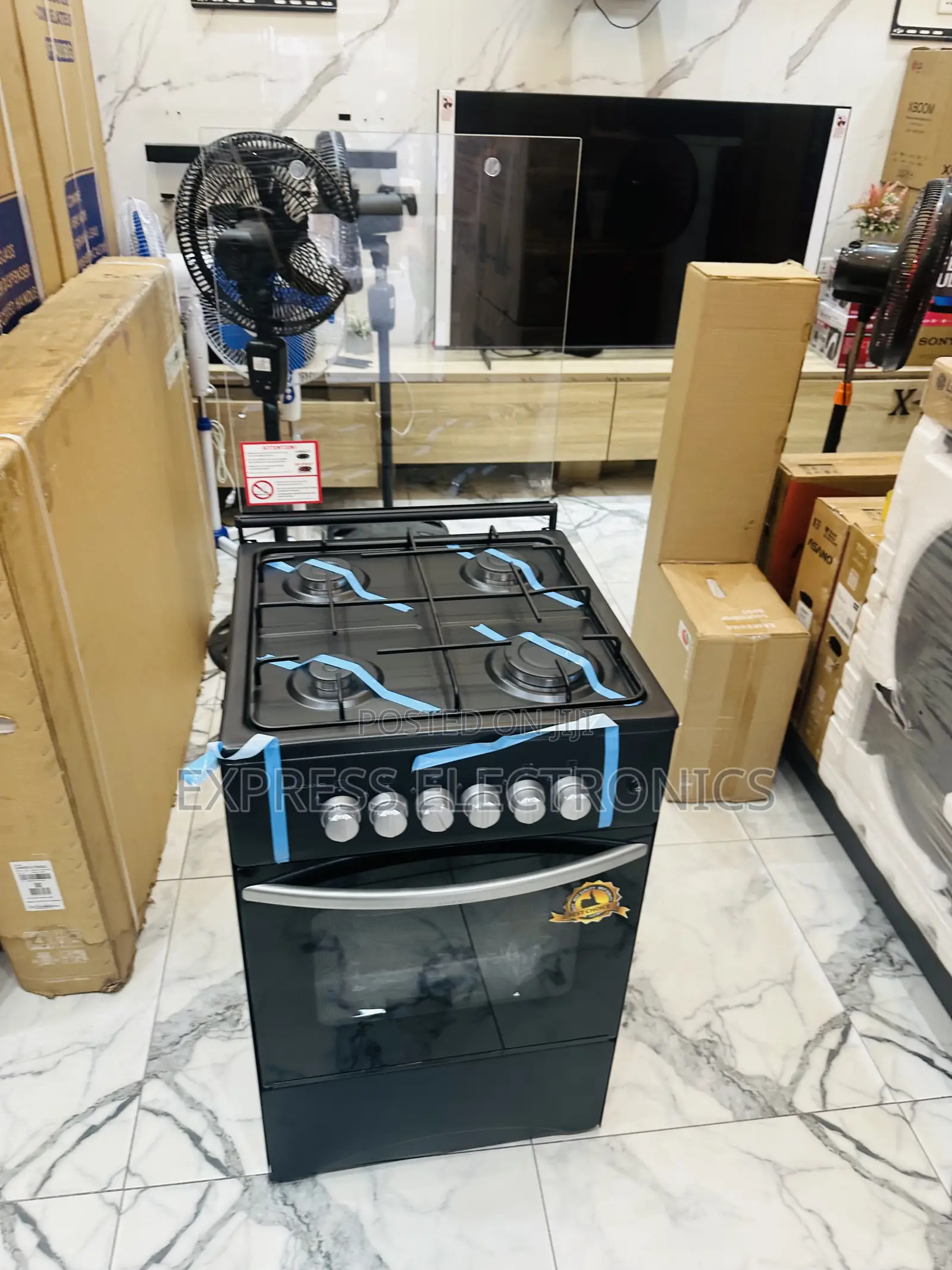 Turkish Made Volcano Black Gas Cooker Oven 4burner 50/50