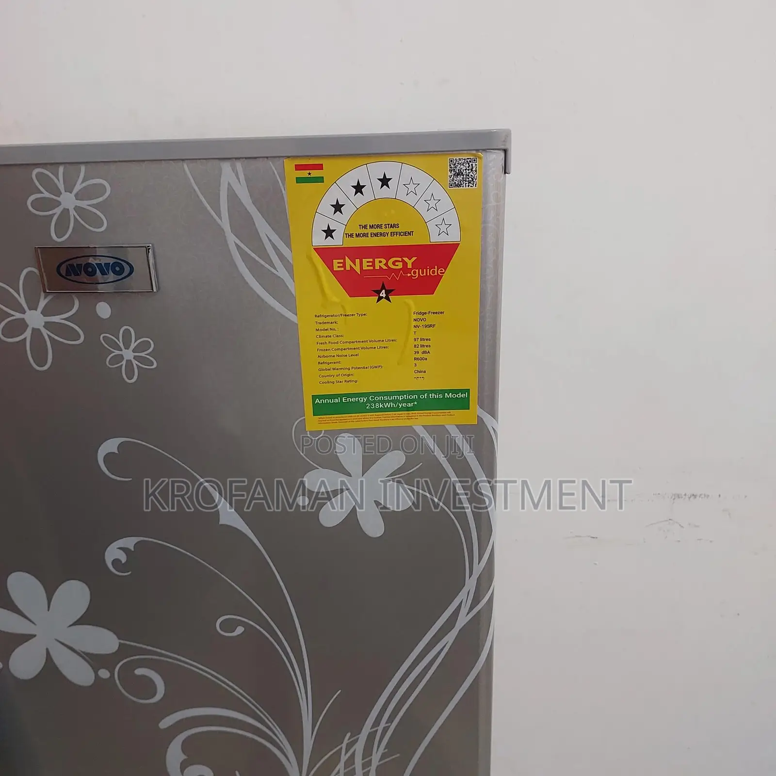 Novo 195rf 195l Top Freezer With Floral Front