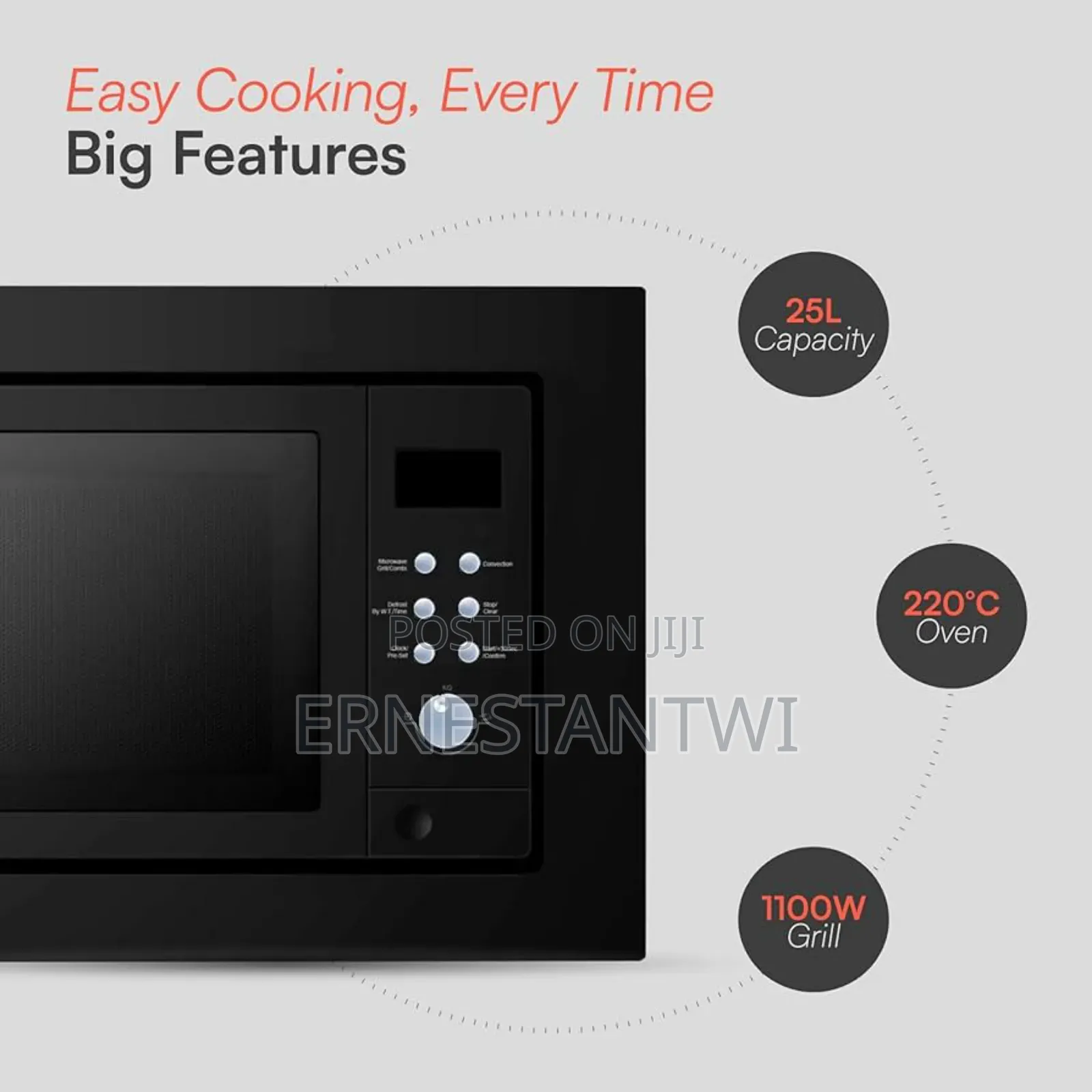25liter Built-in Microwave With Grill From Cookology, UK