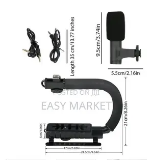 Phone and Camera Holder With Light Mic