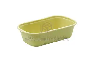 Bagasse Oval Bowls + Lids 700ml (500pcs)
