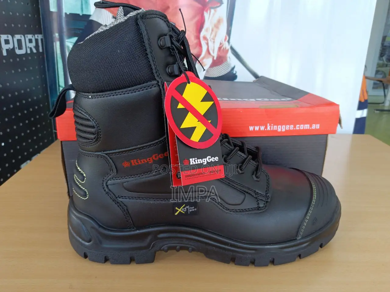 Kinggee 8z Slip & Chemical Resistant Safety Boot Color:Black
