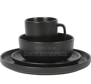 Matte Black Round Dinner Set 16pcs